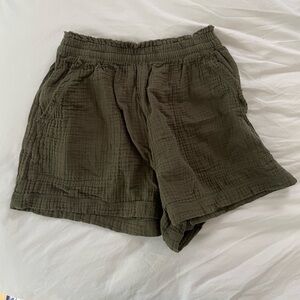 Aerie Linen Green Shorts